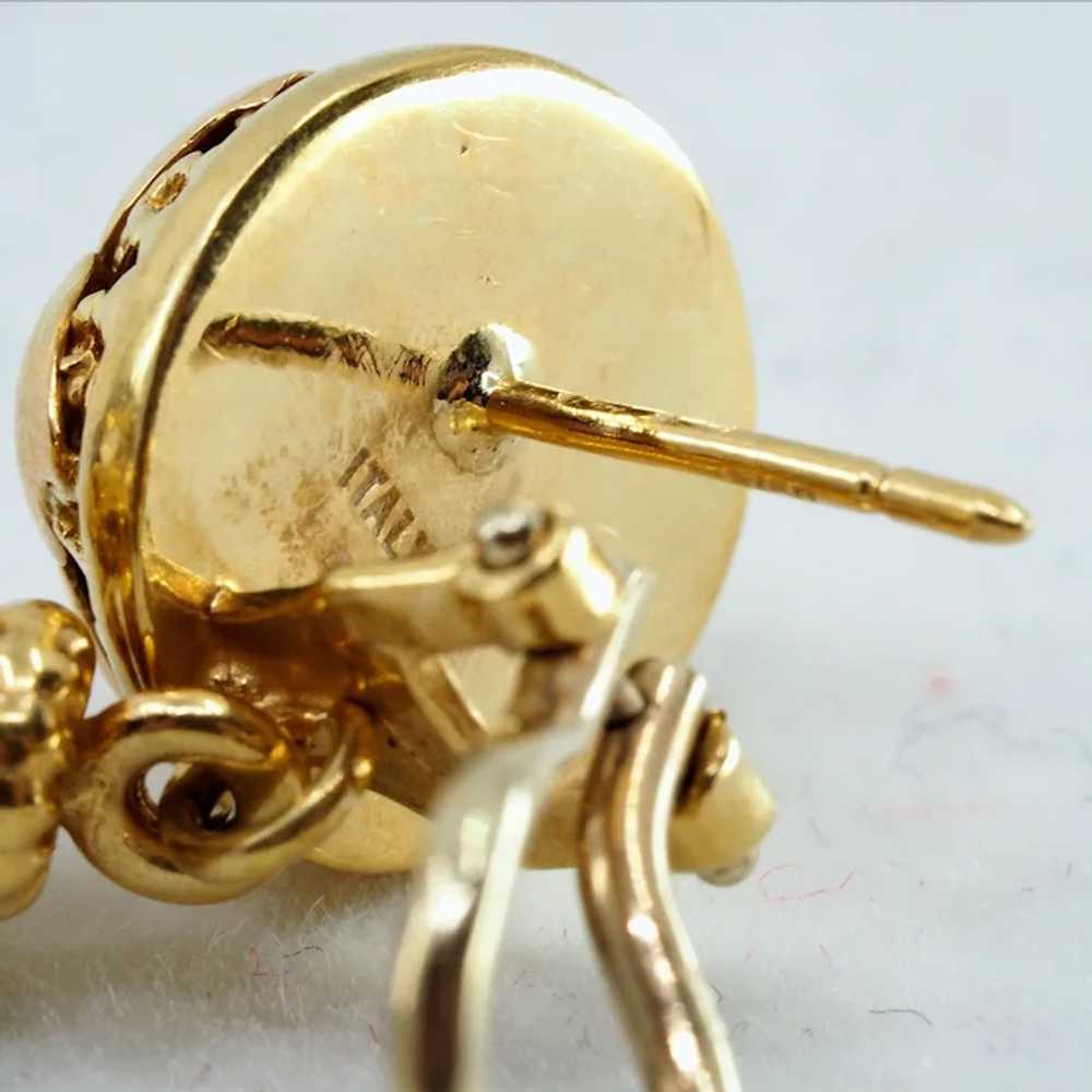 RESERVED 18K solid gold Etruscan revival drop ear… - image 7