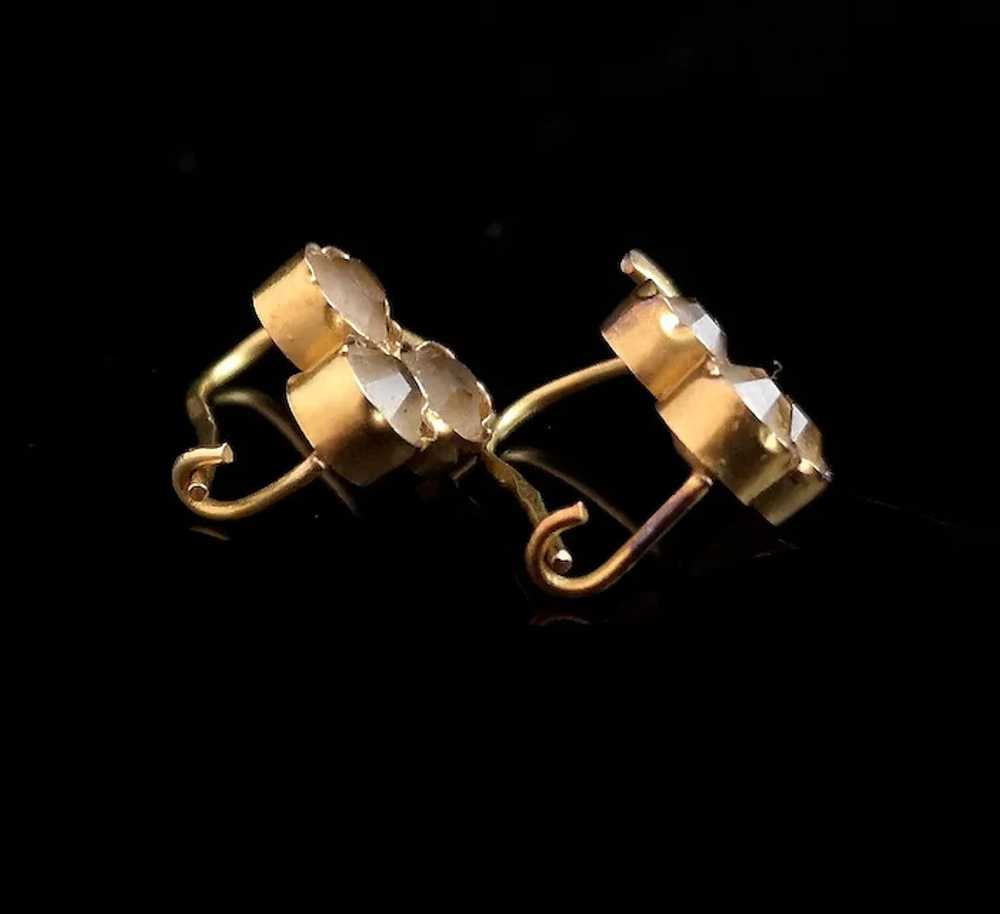 Antique Victorian 18k gold Grapes earrings, Paste - image 4