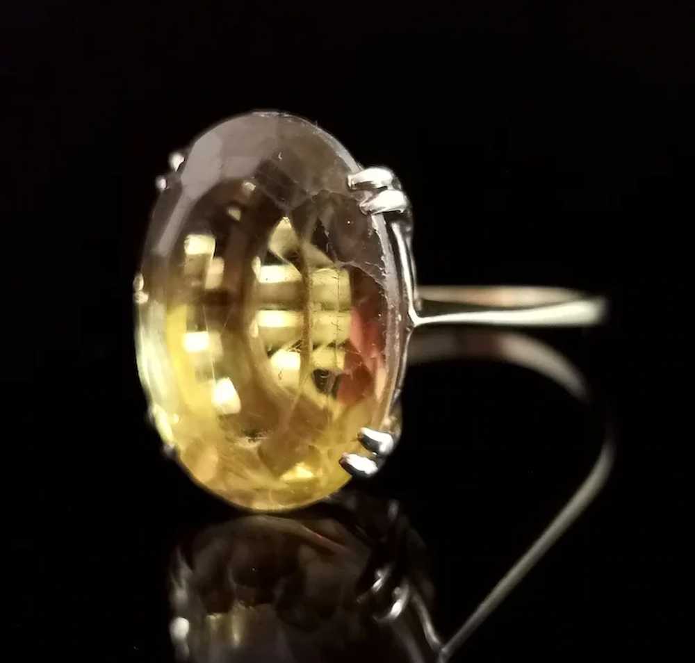 Vintage 9k gold Citrine cocktail ring - image 8