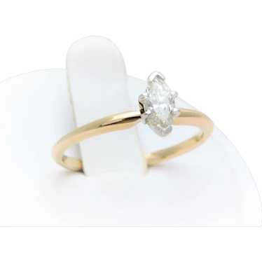 Marquise-Cut Diamond Solitaire Engagement Ring