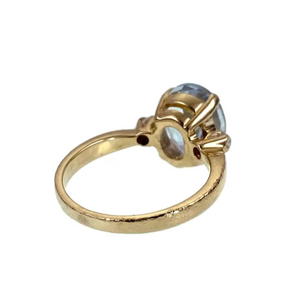 14K, Aquamarine & Seed Pearl Ring - image 6