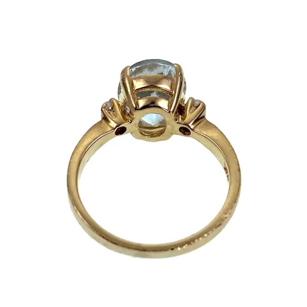 14K, Aquamarine & Seed Pearl Ring - image 7