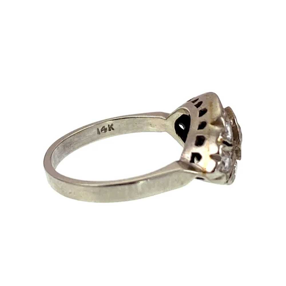 Art Deco 14K White Gold & Diamond Ring - image 5