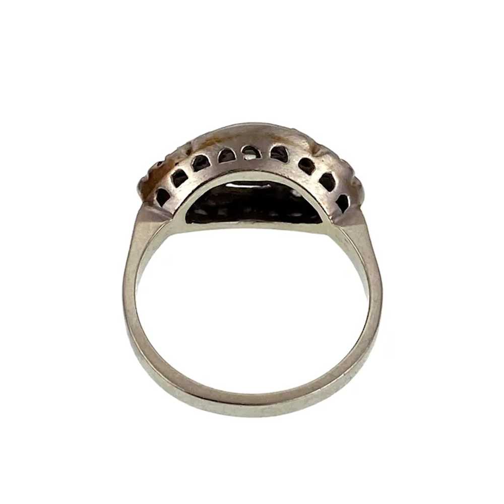Art Deco 14K White Gold & Diamond Ring - image 7