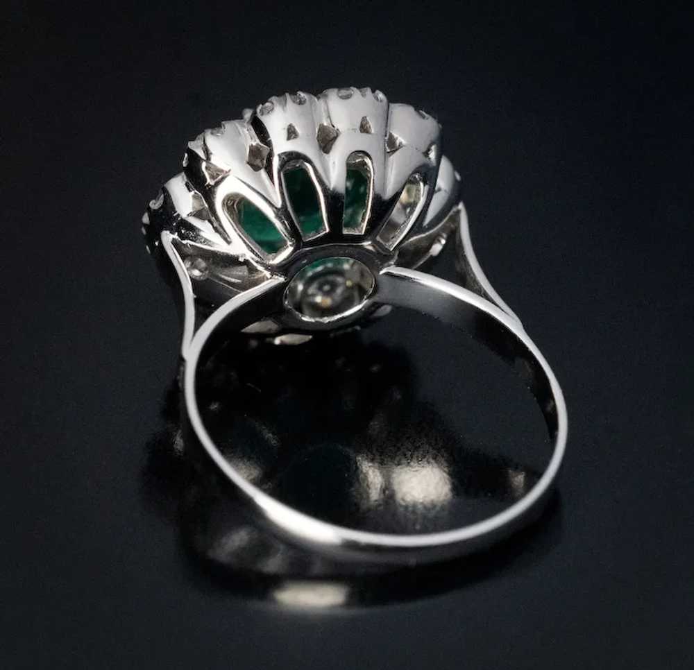 Vintage Emerald And Old Mine Cut Diamond Engageme… - image 5