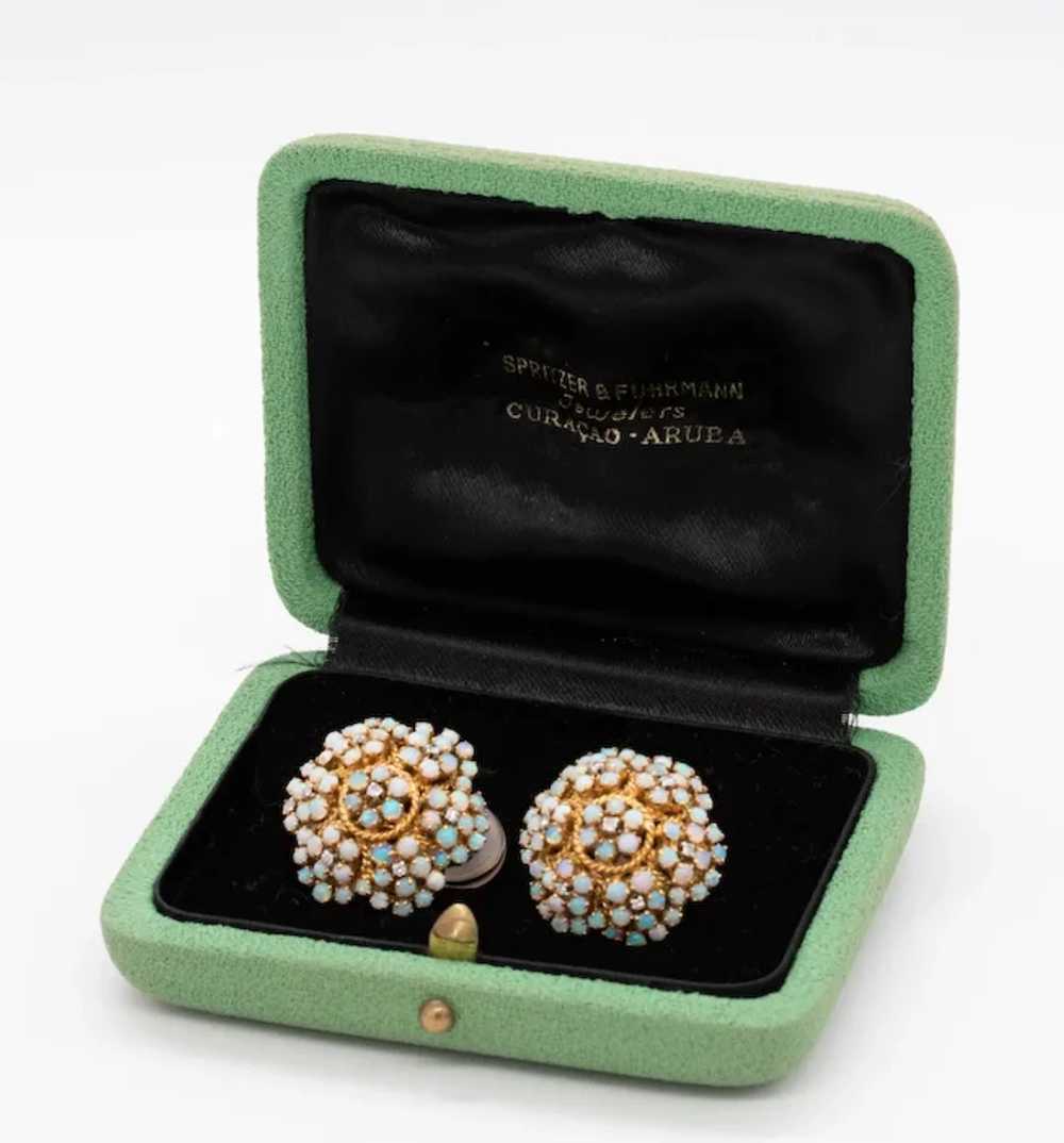 Spritzer & Furhmann 1960's vintage earrings in 18… - image 3