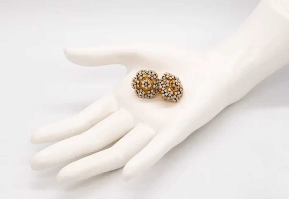 Spritzer & Furhmann 1960's vintage earrings in 18… - image 4