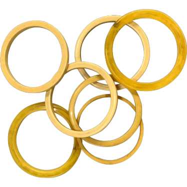 Lot of 7 Bakelite Butterscotch Bangles - image 1