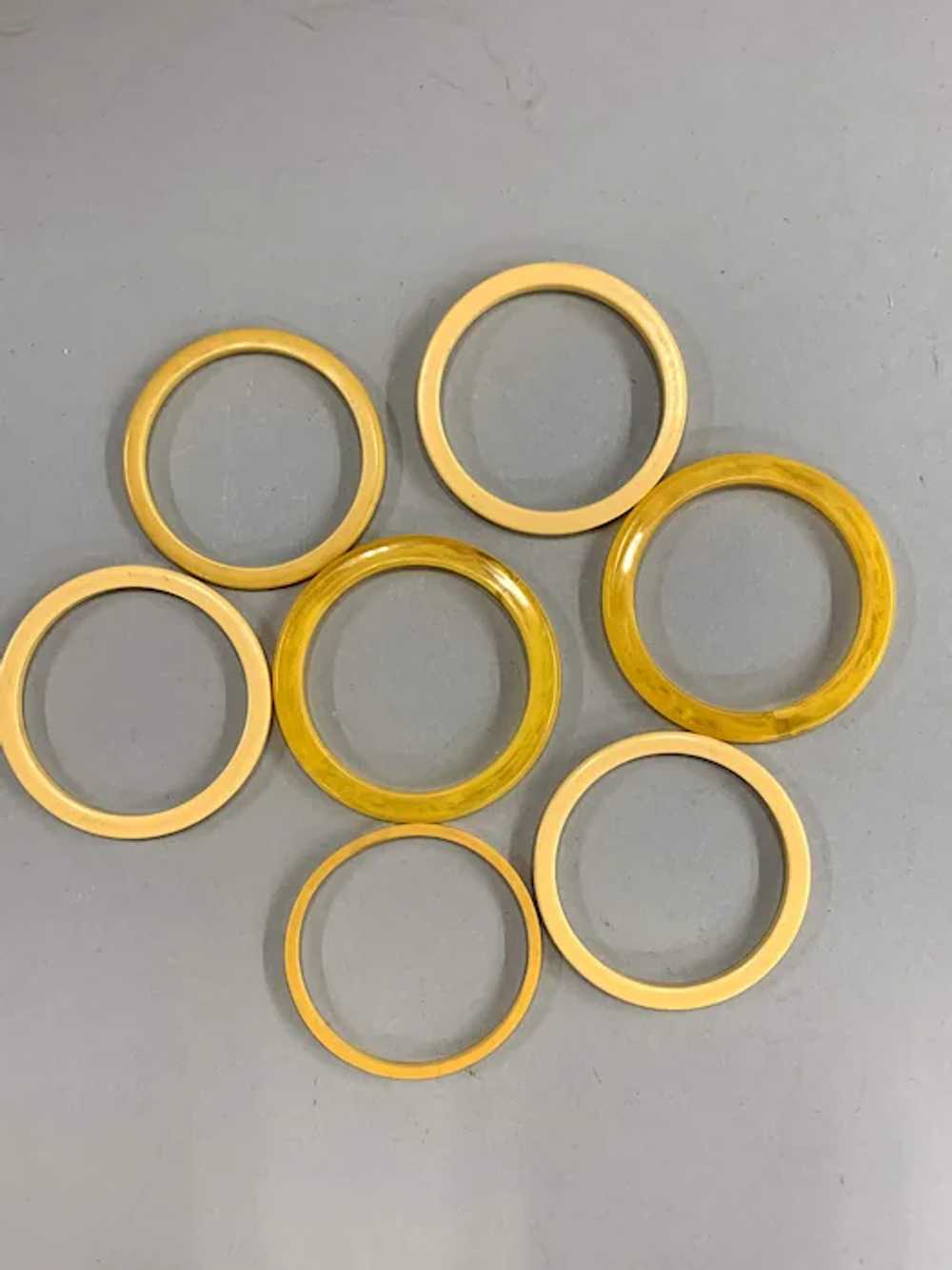 Lot of 7 Bakelite Butterscotch Bangles - image 2