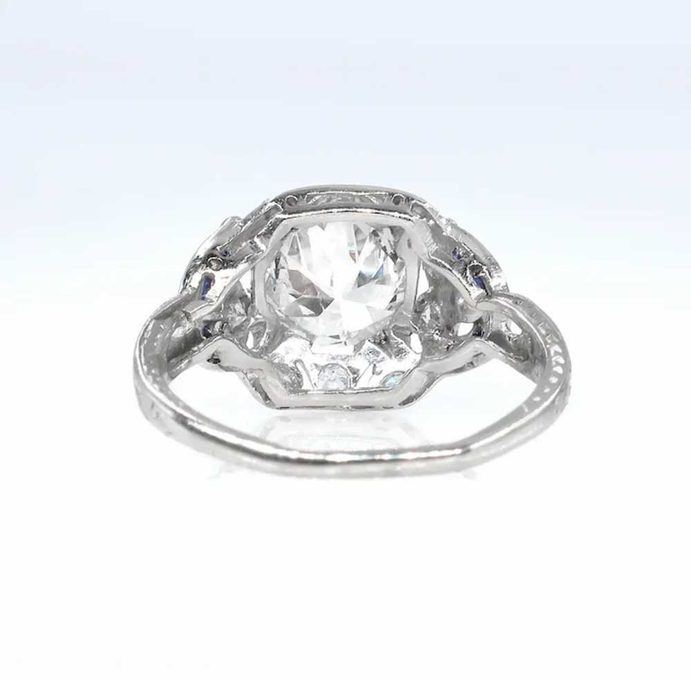 Antique 1.71CT Old Euro Diamond Sapphire Engageme… - image 10