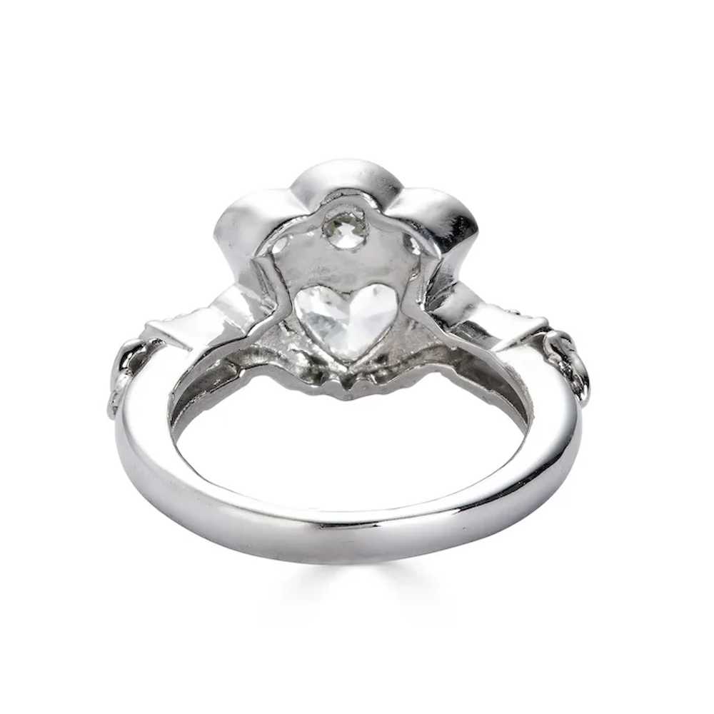 GIA 1.43ct Estate Vintage Heart Diamond Claddagh … - image 3