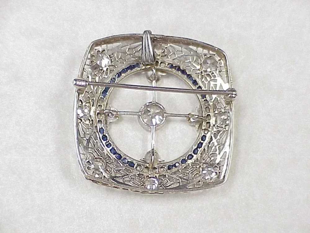 Edwardian Era Diamond & Sapphire Brooch / Pendant… - image 3