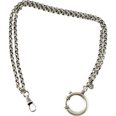 Sweden c 1930s Solid Silver Pocket Watch Chain. - image 1