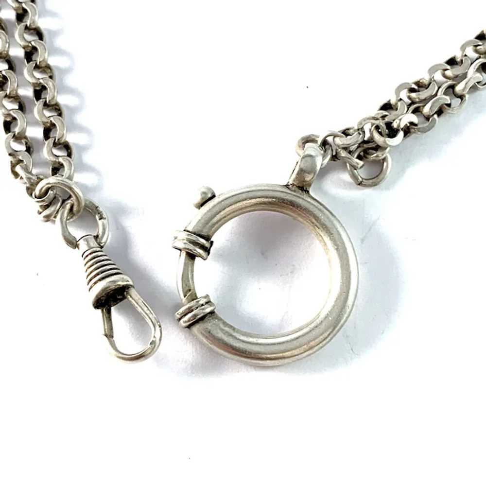 Sweden c 1930s Solid Silver Pocket Watch Chain. - image 2