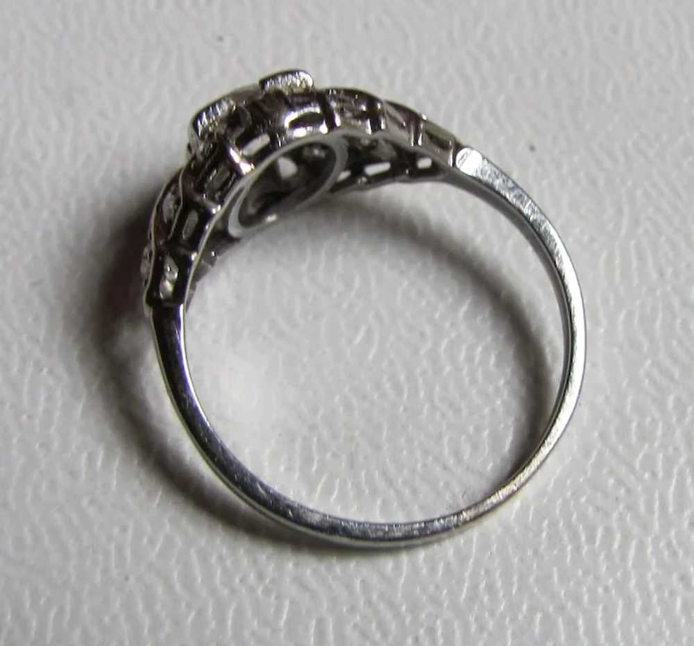 Antique 18K White Gold Diamond Ring Circa 1920 .6… - image 5