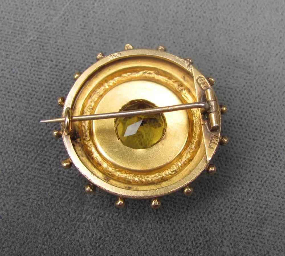 Antique Victorian Etruscan Revival Citrine Brooch… - image 2