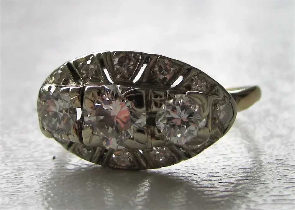 Antique 14K Gold Diamond Ring Circa 1930's 1.35cts - image 4