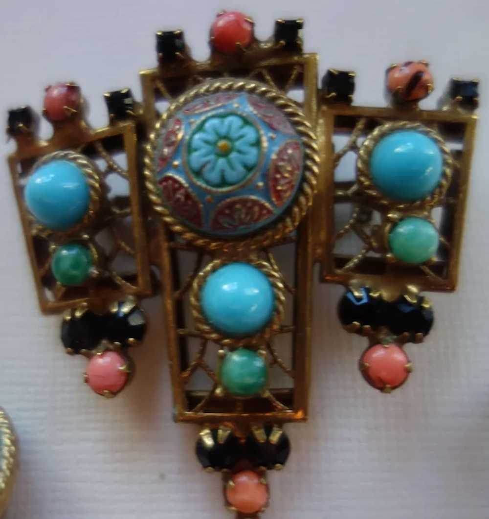 JULIANA D&E Moroccan Matrix Brooch Earrings Set - image 2