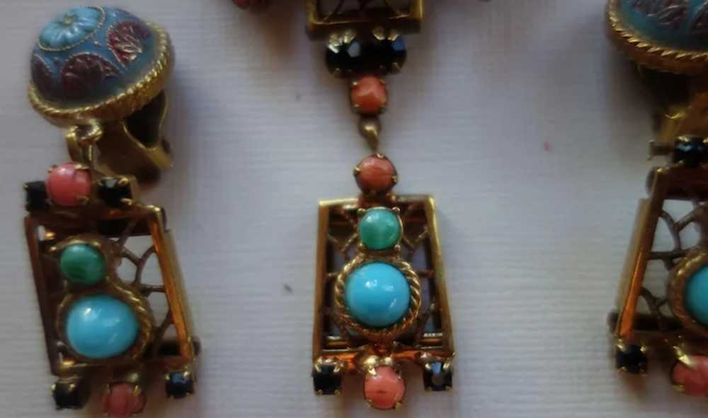 JULIANA D&E Moroccan Matrix Brooch Earrings Set - image 3