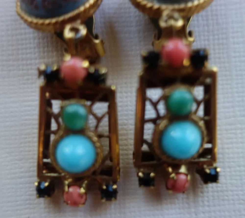 JULIANA D&E Moroccan Matrix Brooch Earrings Set - image 6