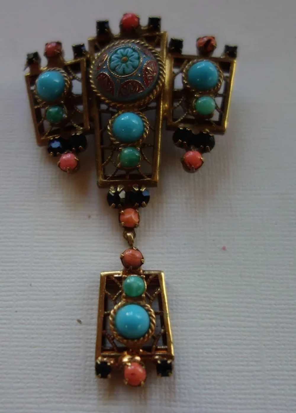 JULIANA D&E Moroccan Matrix Brooch Earrings Set - image 7