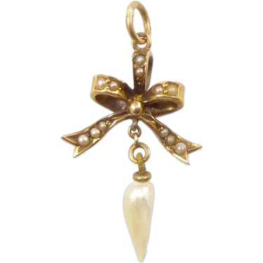 Antique Lavalier with Pearls - image 1