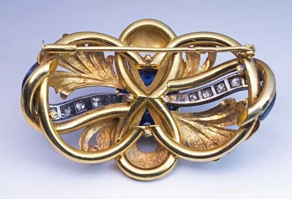 Art Nouveau Antique Sapphire Diamond Enamel Gold … - image 4