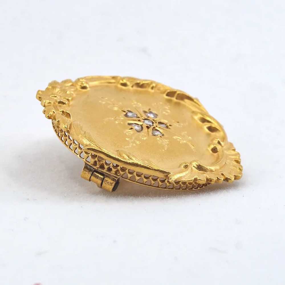 SOLD Antique Victorian era 18K solid gold brooch … - image 10