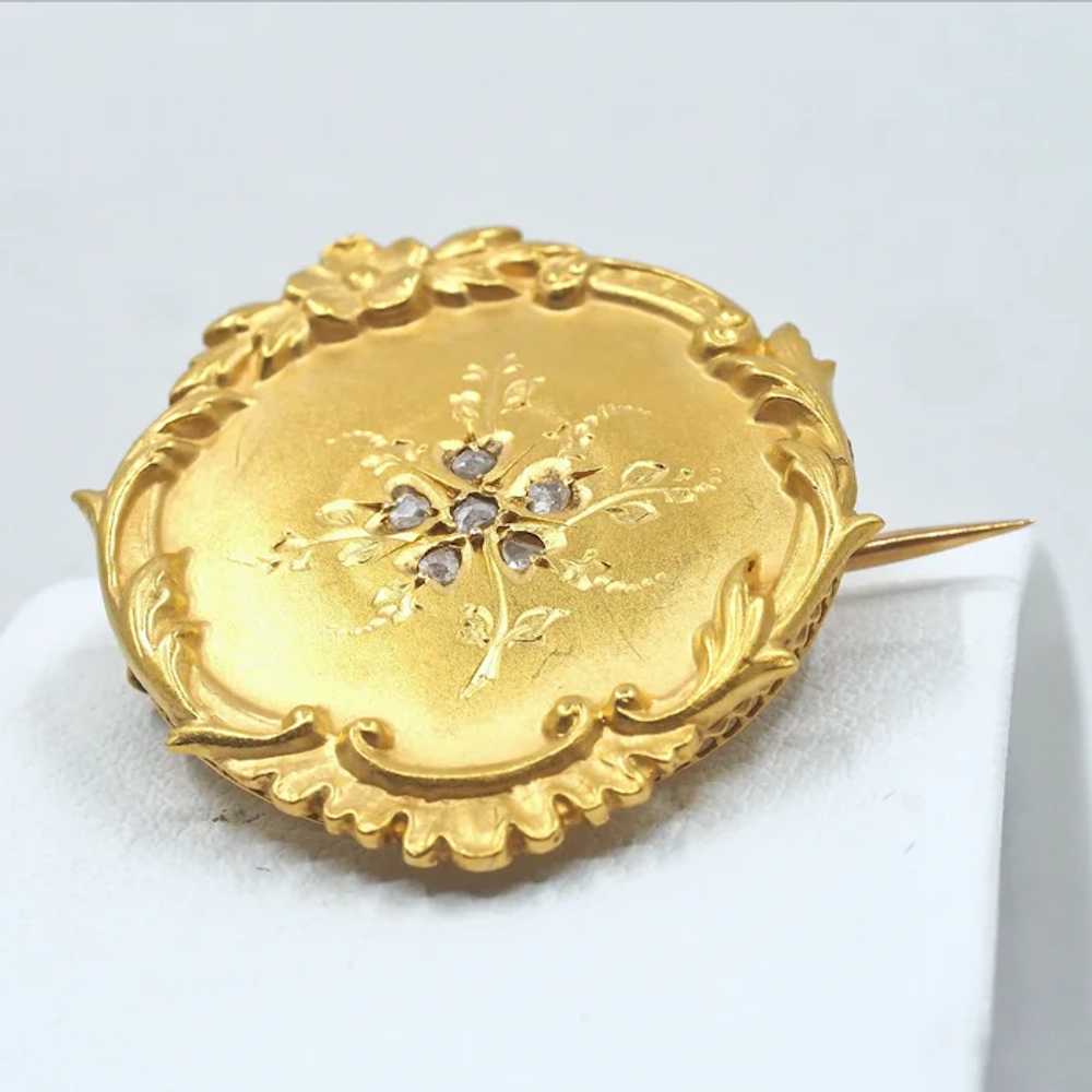 SOLD Antique Victorian era 18K solid gold brooch … - image 11