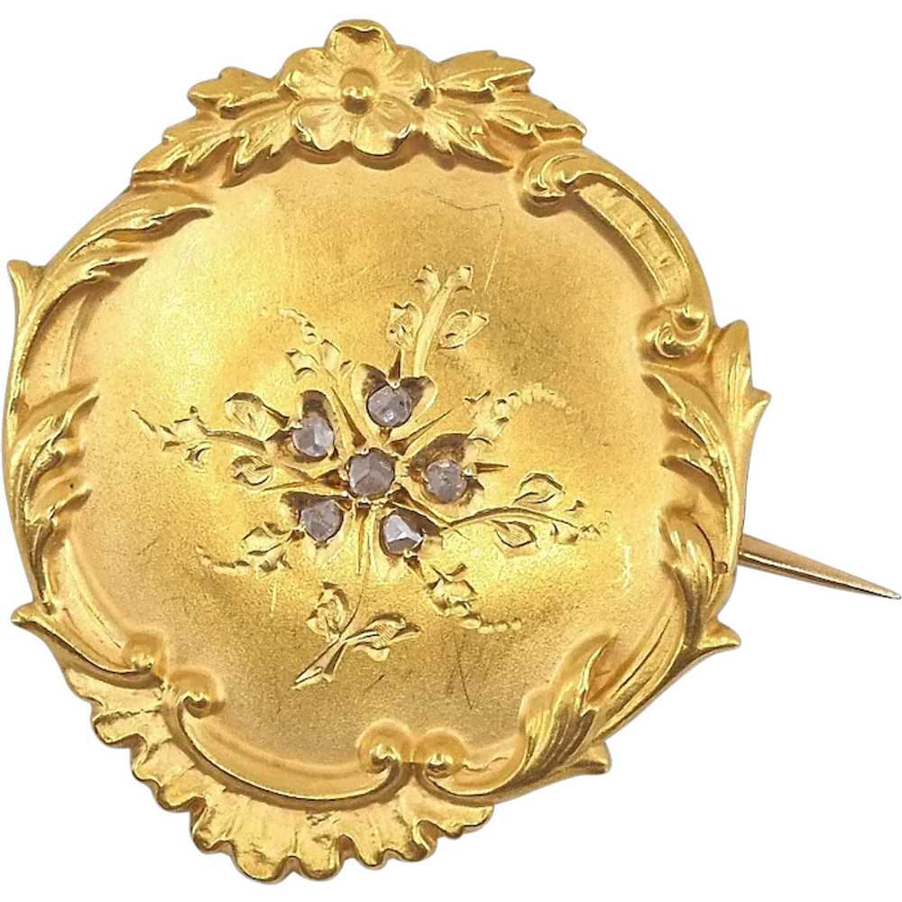 SOLD Antique Victorian era 18K solid gold brooch … - image 1