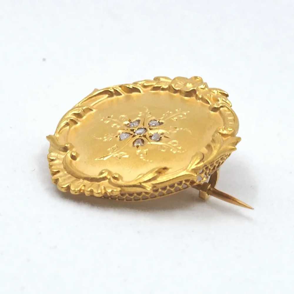 SOLD Antique Victorian era 18K solid gold brooch … - image 2