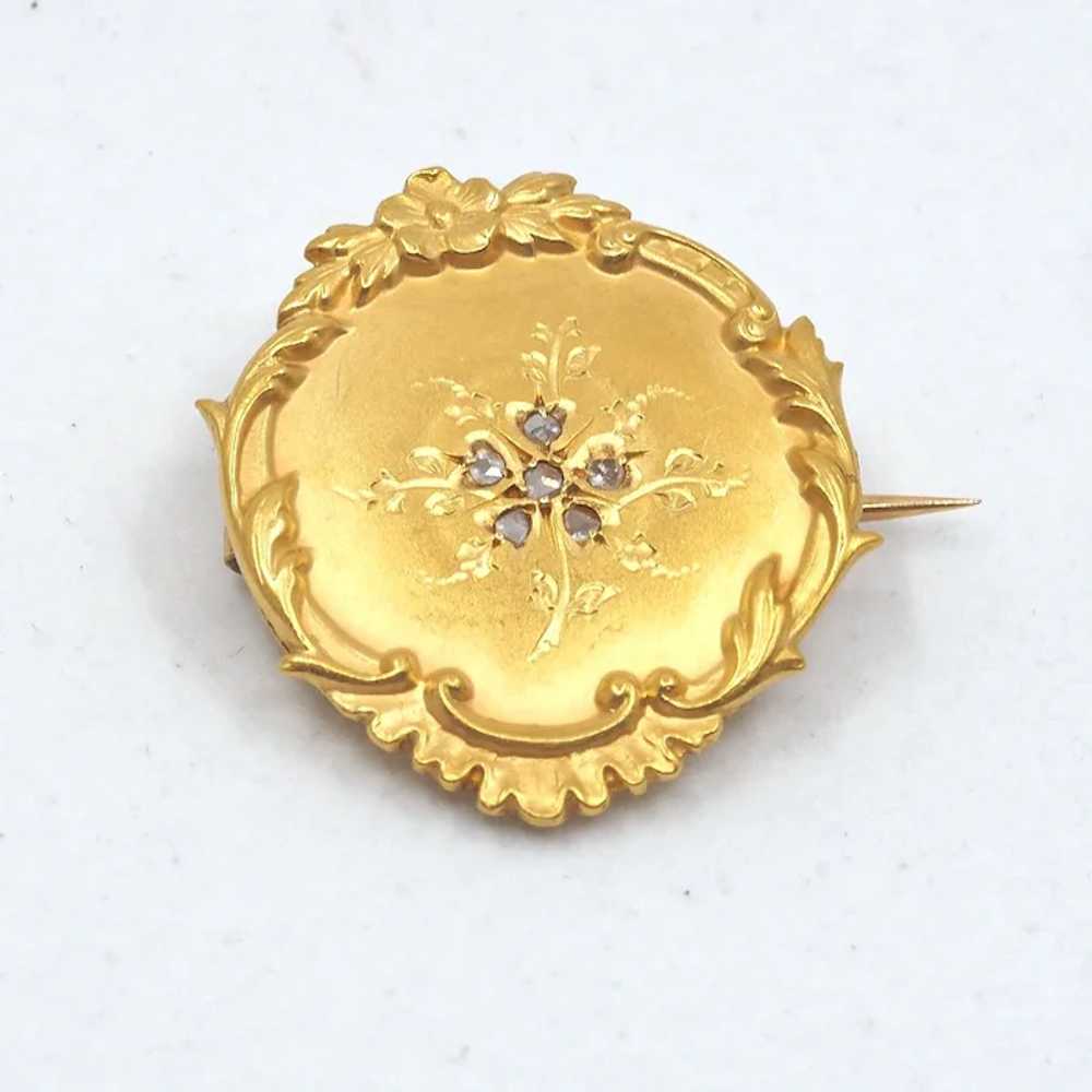 SOLD Antique Victorian era 18K solid gold brooch … - image 4