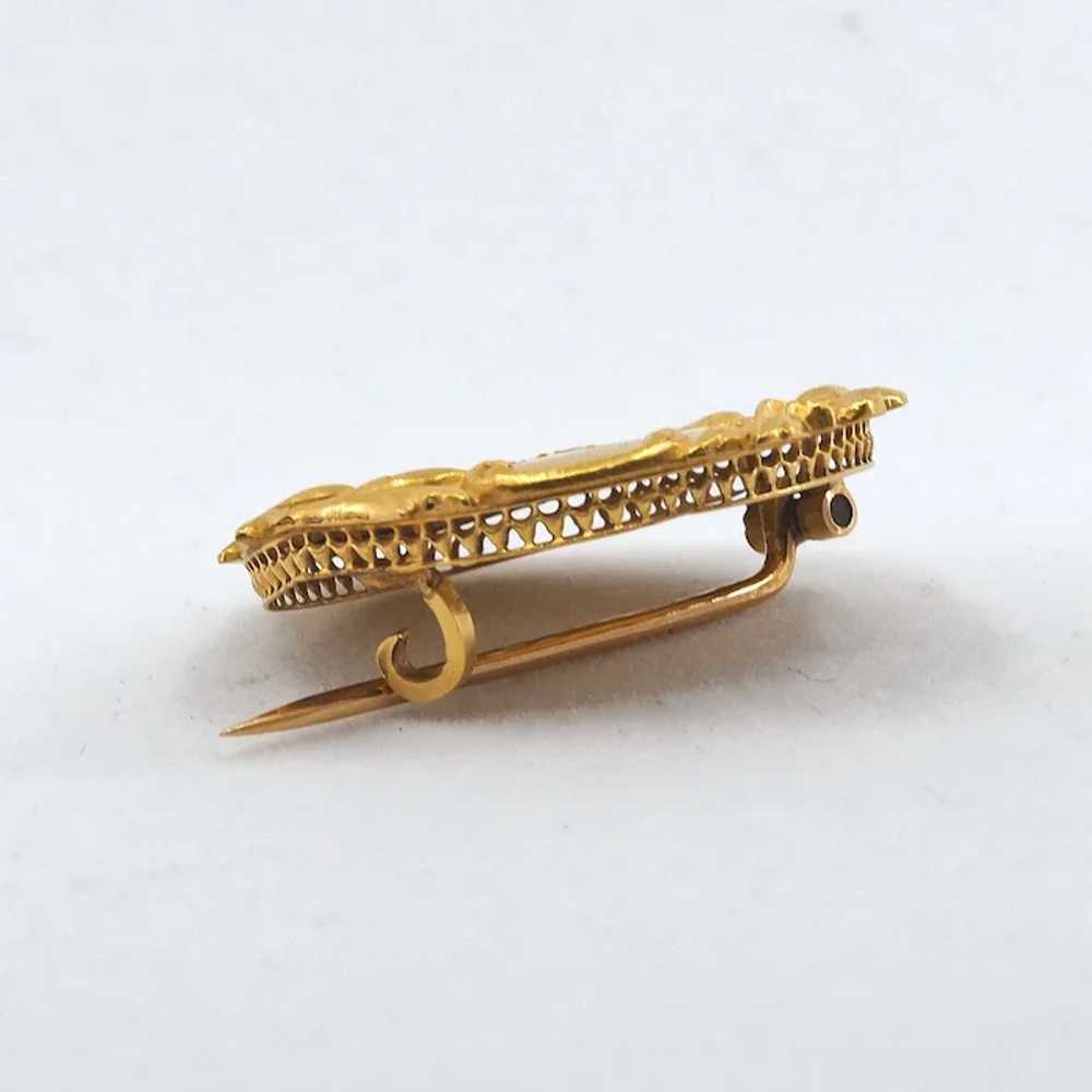 SOLD Antique Victorian era 18K solid gold brooch … - image 5