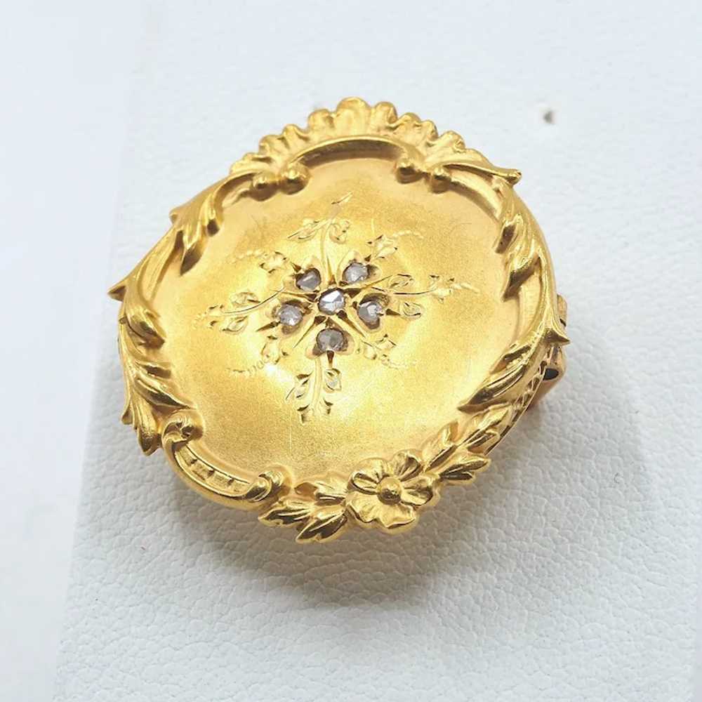 SOLD Antique Victorian era 18K solid gold brooch … - image 7