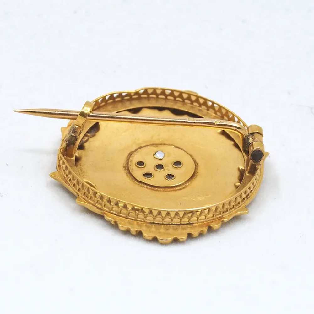 SOLD Antique Victorian era 18K solid gold brooch … - image 8