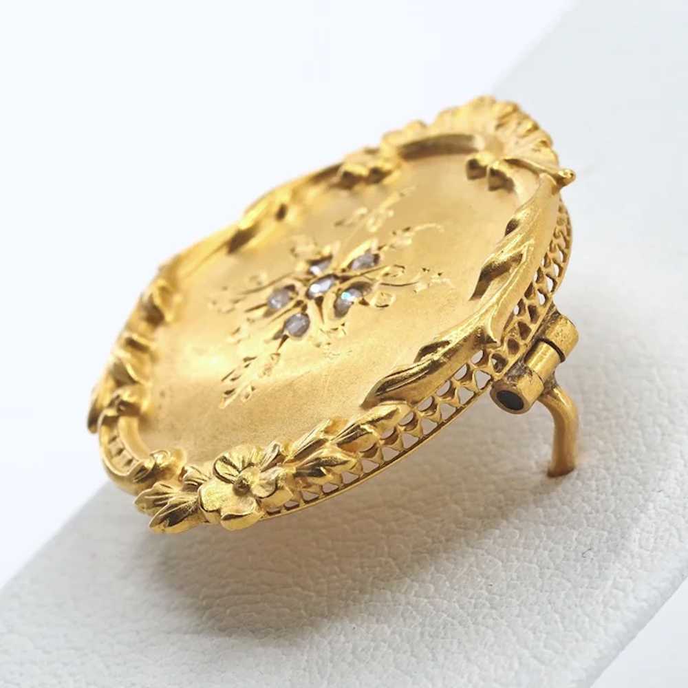 SOLD Antique Victorian era 18K solid gold brooch … - image 9