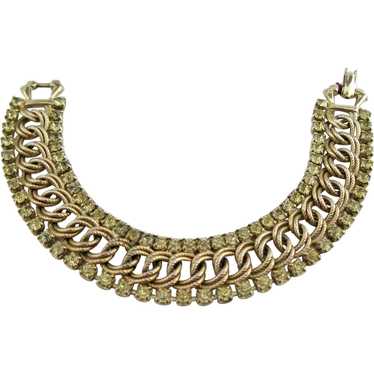 Fabulous Gold-tone Double Link Bracelet Edged in … - image 1