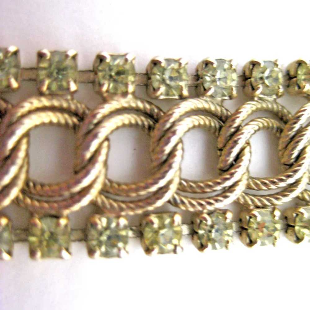 Fabulous Gold-tone Double Link Bracelet Edged in … - image 2