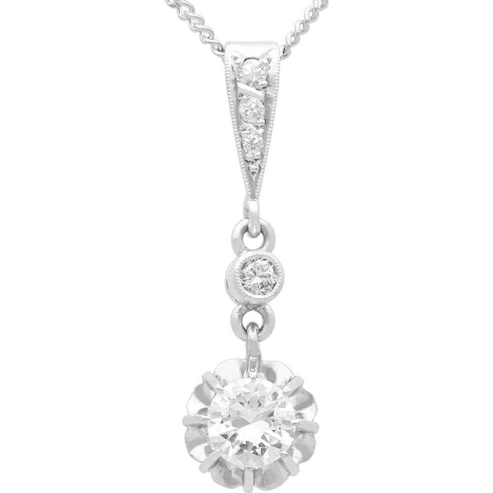 0.53ct Diamond and Platinum Pendant Circa 1935 - image 1