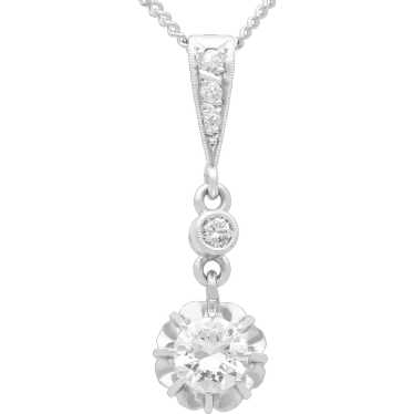 0.53ct Diamond and Platinum Pendant Circa 1935 - image 1