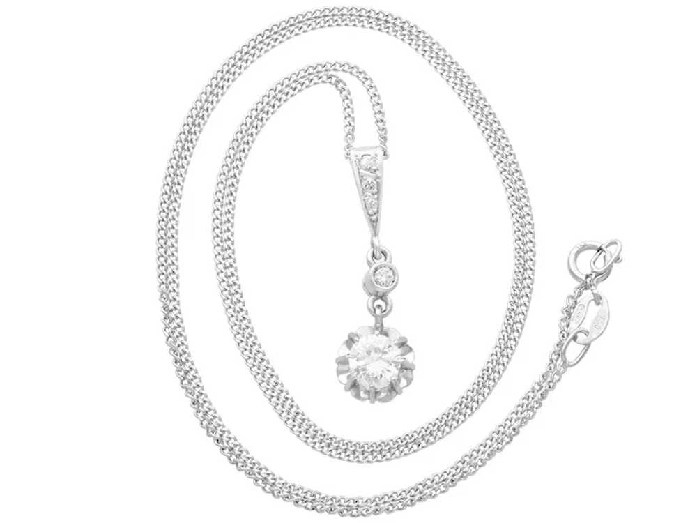 0.53ct Diamond and Platinum Pendant Circa 1935 - image 2