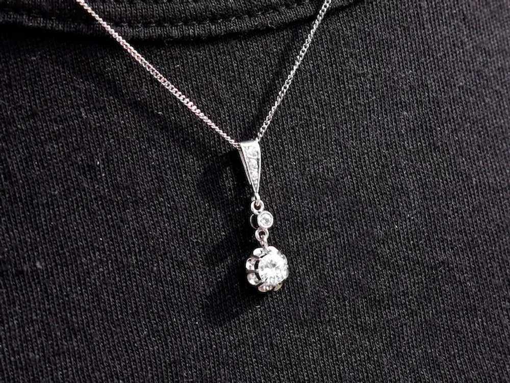 0.53ct Diamond and Platinum Pendant Circa 1935 - image 8