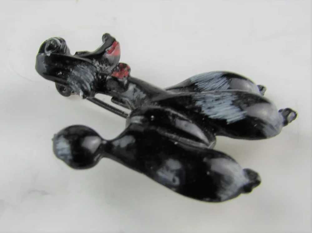 Perky Petite Black Enamelled Poodle With Red Acce… - image 3