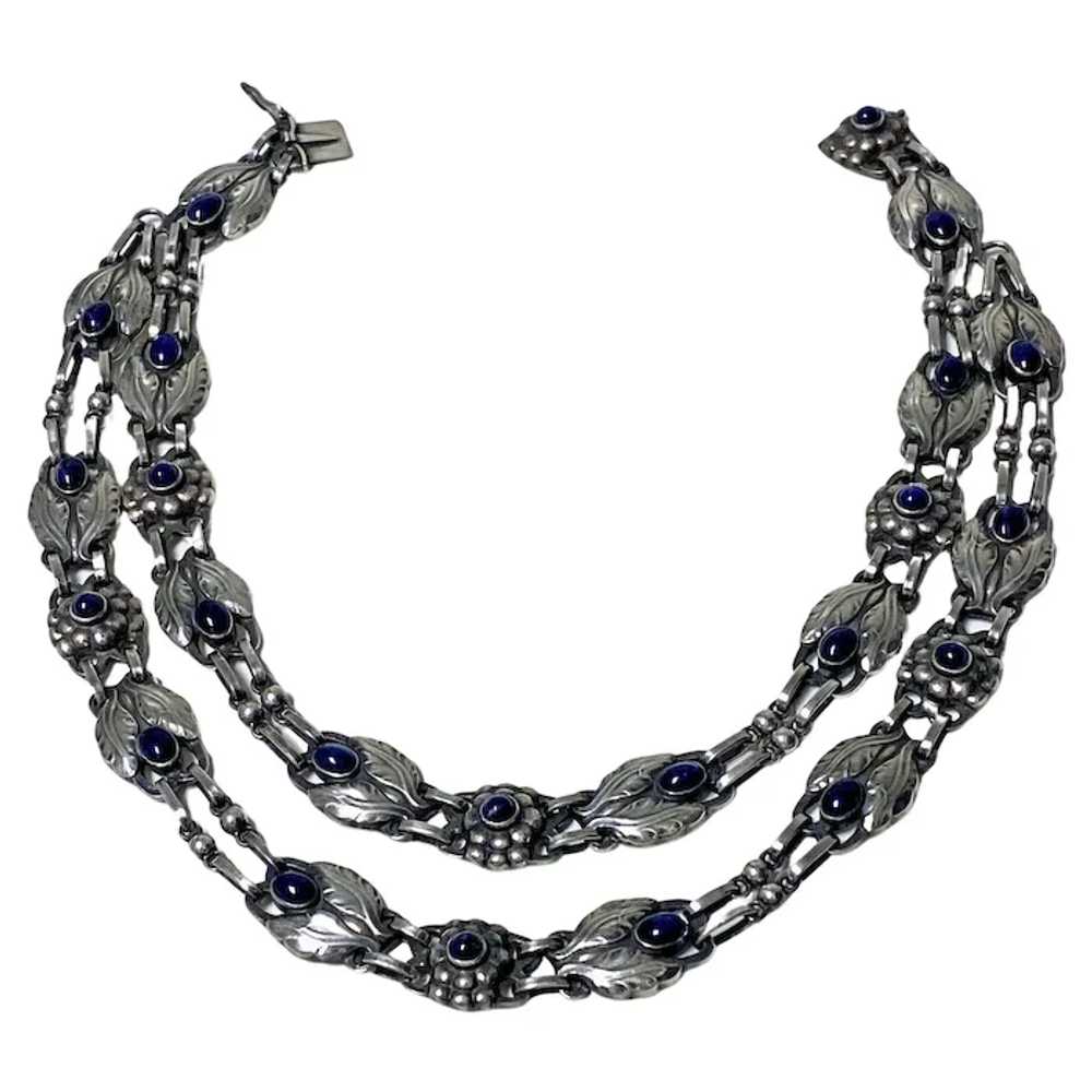 Georg Jensen Lapis Necklace rare double strand C.… - image 2