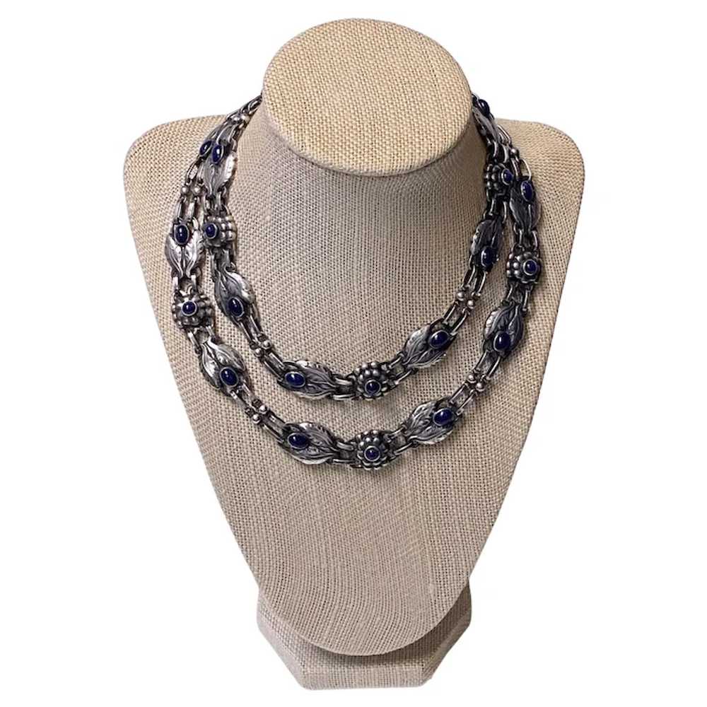 Georg Jensen Lapis Necklace rare double strand C.… - image 3