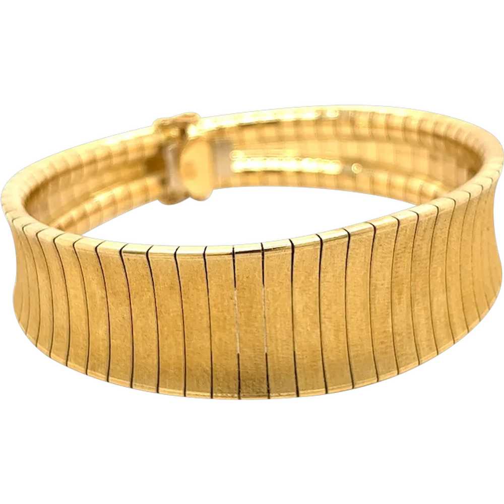 Flexible Matte Finish Vintage 18K Gold Bracelet - image 1