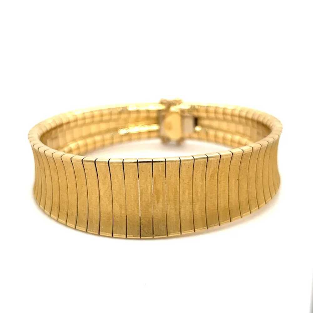 Flexible Matte Finish Vintage 18K Gold Bracelet - image 2