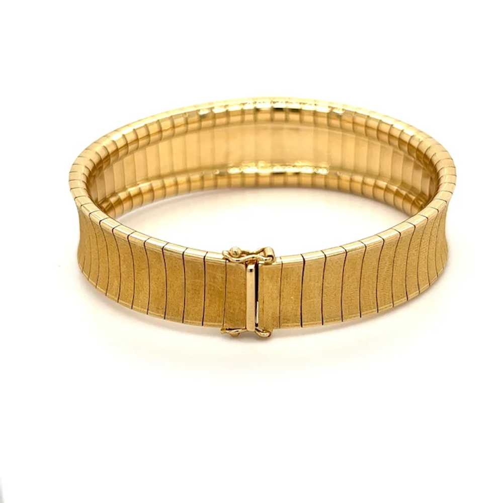 Flexible Matte Finish Vintage 18K Gold Bracelet - image 4