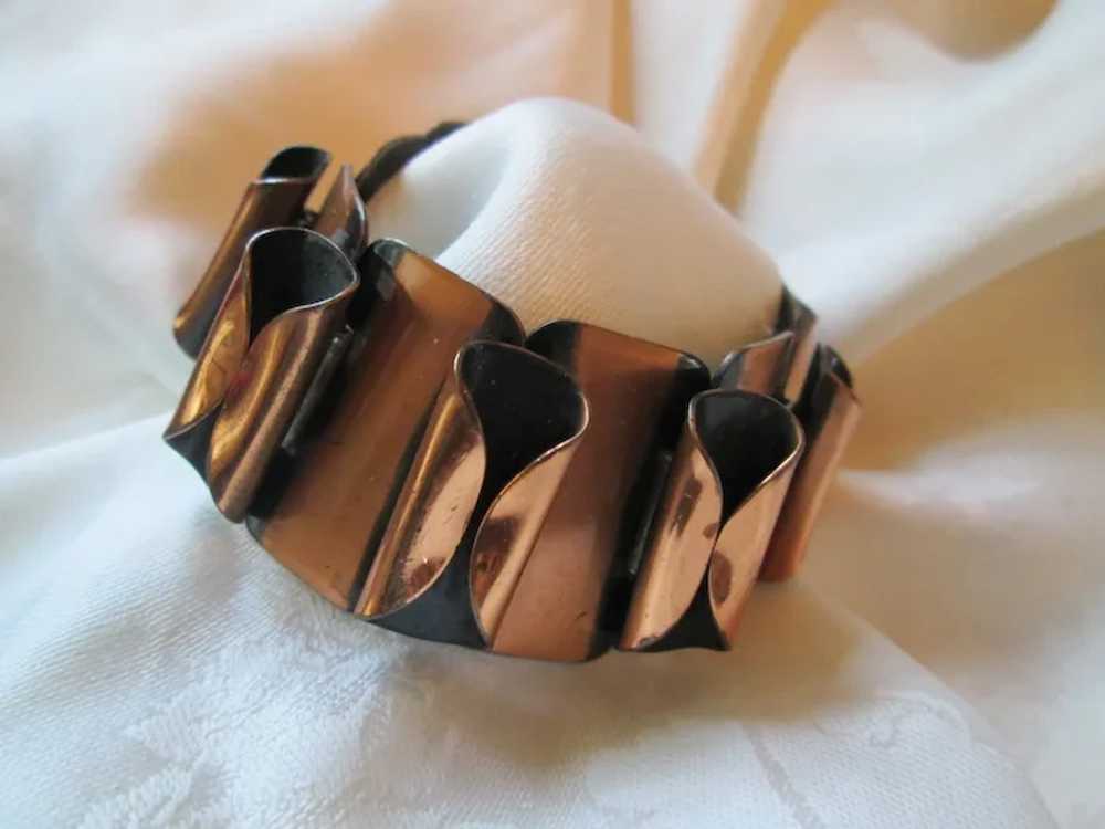 Late '40s Renoir Aluminum Backed Copper Bracelet … - image 5