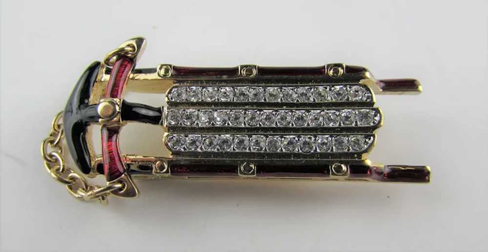 Swarovski Sled Enamelled and Bejeweled Pin - image 10